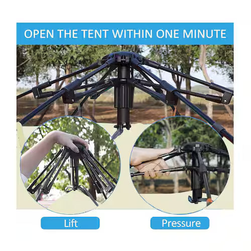 Automatic Pop-Up Camping Tent for 4–5 People – Hydraulic Quick Setup, Waterproof, UV-Proof & Portable Family Tent