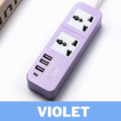 FIXER Socket Power Extension with 3 USB & C Type Ports and 2M Cable – Multi-Function Power Strip