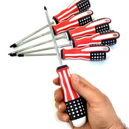 6-Piece Screwdriver Set – High-Carbon Steel Phillips & Flat Head with Anti-Slip Handle